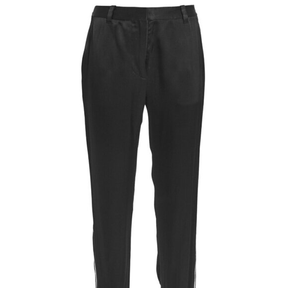 3.1 Phillip Lim Pants Side Silver Beaded Stripe Satin High Rise Jogger Slit Hem - Picture 5 of 13